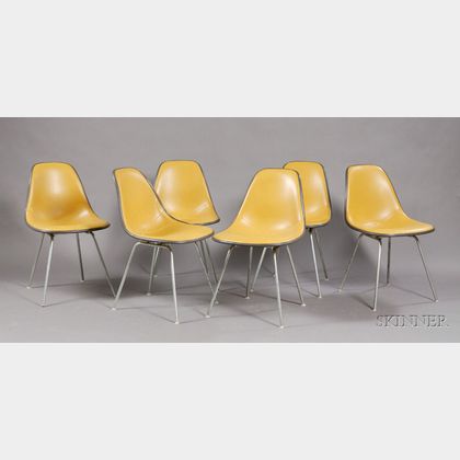 Six Eames Side Chairs