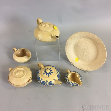 Six Wedgwood Caneware Ceramic Items