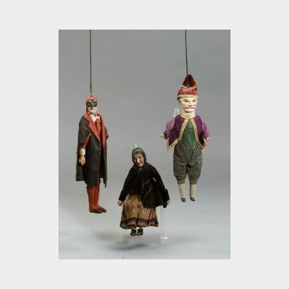Three Continental Wood and Composition Puppets