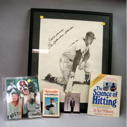 Ted Williams Autographed 1950s Boston Police Department Record Photograph and Related Items
