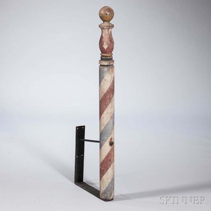 Turned and Paint-decorated Barber Pole