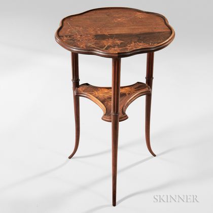 Two-tier Emile Galle Marquetry Stand