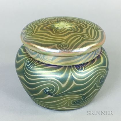 Iridescent Art Glass Jar