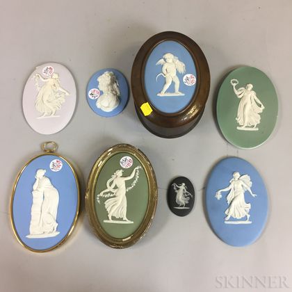 Eight Wedgwood Jasper Plaques and Medallions