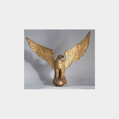 Gilded and Molded Copper Eagle Architectural Element
