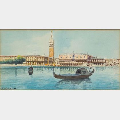 G. Bertinizzi (Italian, 19th/20th Century) View of the Doge's Palace, Venice.