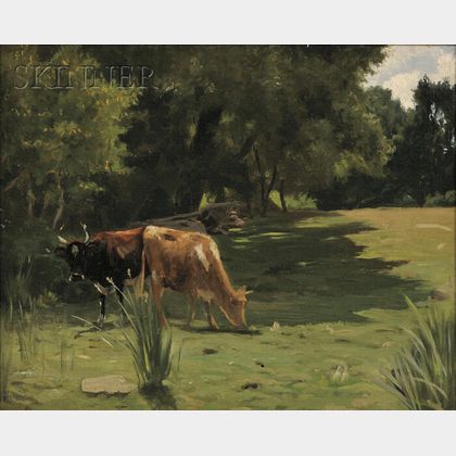 Thomas Allen, Jr. (American, 1849-1924) Landscape with Cows