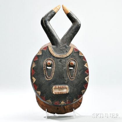 Baule Carved and Painted Wood Mask