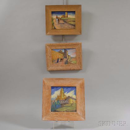 Three Framed Daniel Zuloaga Tiles
