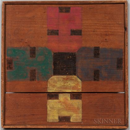 Paint-decorated Pine Parcheesi Board