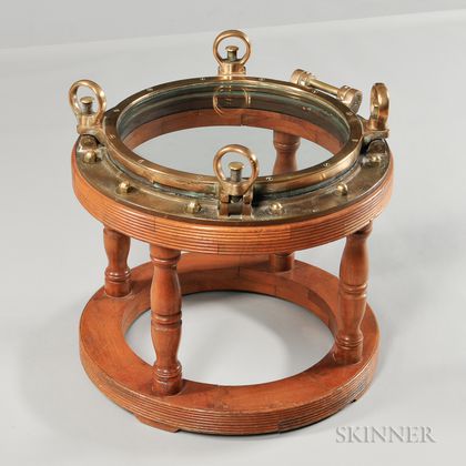 Brass Porthole Occasional Table