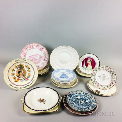 Twenty-two Commemorative Ceramic Dishes