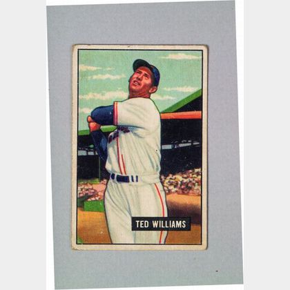 1951 Bowman Gum no. 165 Ted Williams Baseball Card. 