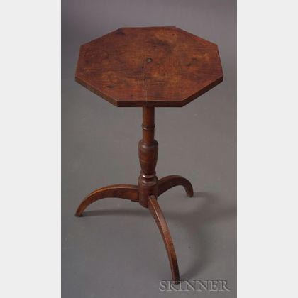 Federal Tiger Maple Octagonal-top Candlestand