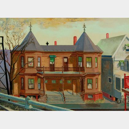 Edmund Quincy (American, 1903-1997) West Side Houses / A Boston View