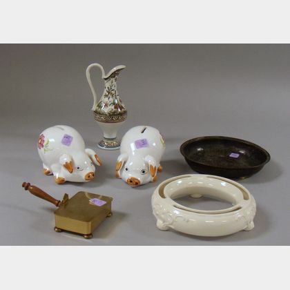 Six Assorted Ceramic and Metal Decorative and Collectible Items