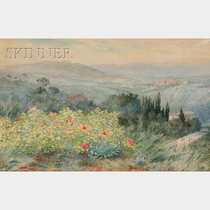 George Elbert Burr (American, 1859-1939) A Panoramic View of Siena, Italy