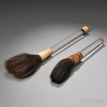 Two Ink Brushes with Rod Handles