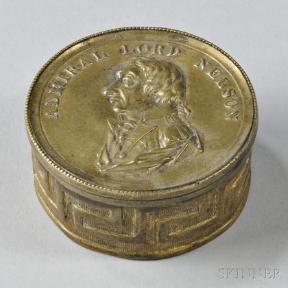 Brass "Admiral Lord Nelson" Memorial Snuff Box