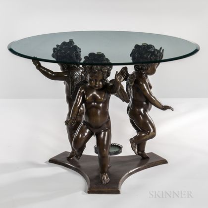 Center Table with Dancing Putti Base