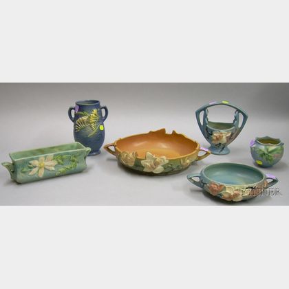 Six Pieces of Roseville Pottery