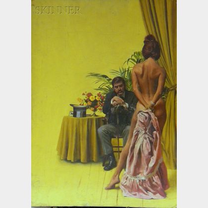American School, 20th Century A Romance Book Cover Illustration