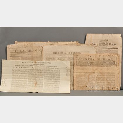 Newspapers, Receipts, 18th and 19th Centuries: