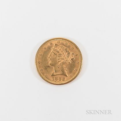1882 $5 Liberty Head Gold Half Eagle