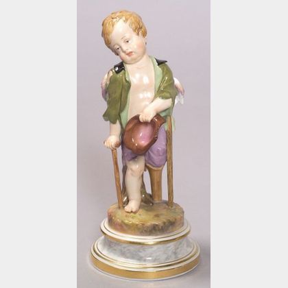 Meissen Porcelain Figure of a Boy on Crutches