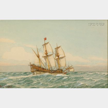Frederic Schiller Cozzens (American, 1846-1928) Sailing Vessel