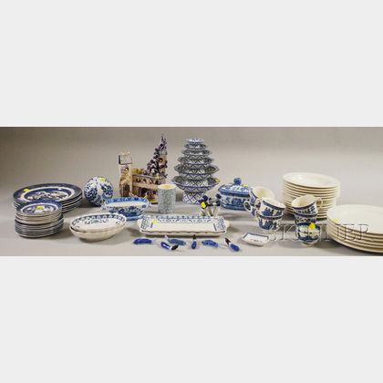 Large Group of Assorted Mostly Blue and White Ceramics