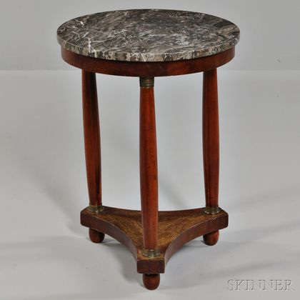 French Empire-style Marble-top Mahogany Table