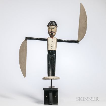 Carved and Painted Man Whirligig