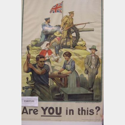 Five British WWI Lithographed Recruiting Posters