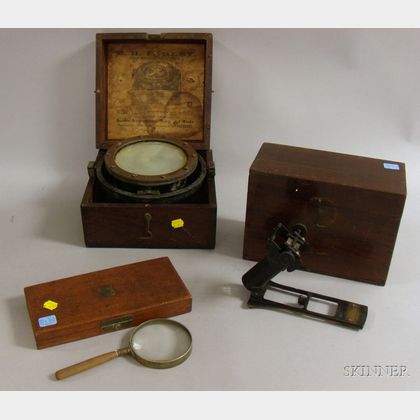 Ritchie's Liquid Compass, Sexton Component, and U.S. Navy Magnifying Glass