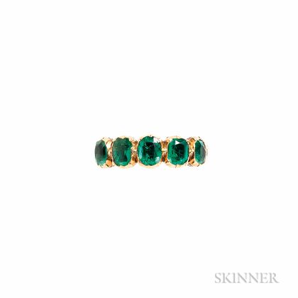 Early Victorian 18kt Gold and Emerald Ring