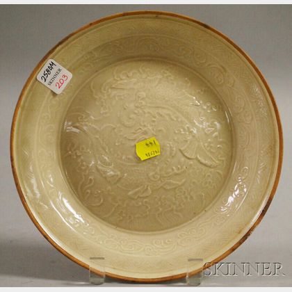 Ting-style Molded Beige Ceramic Plate