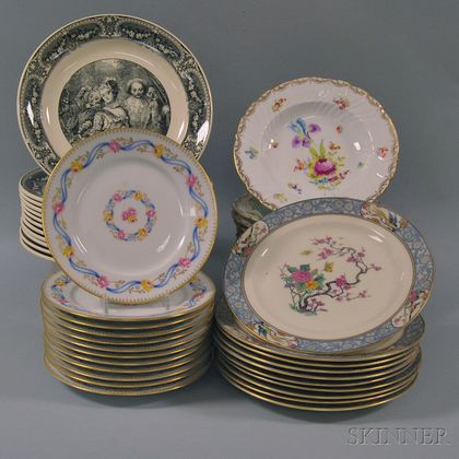 Forty-six Assorted Plates