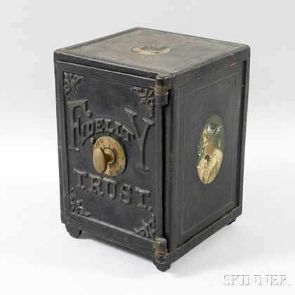 Small Fidelity Trust Hand-painted Cast Iron Safe