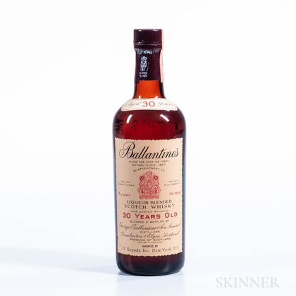 Ballantines 30 Years Old, 1 4/5 quart bottle 