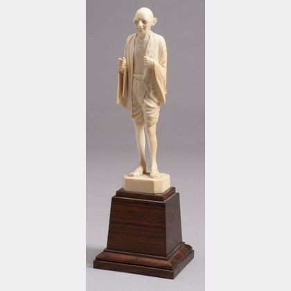 Carved Ivory Figure of Mohandas Karamchand Gandhi