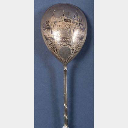 Russian Silver Niello Tablespoon