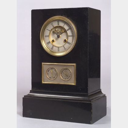 French Directoire-style Slate Calendar Shelf Clock