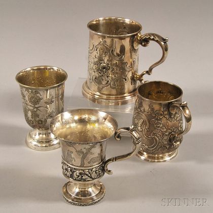 Four Assorted Silver Cups