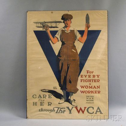 WWI YWCA For Every Fighter a Woman Worker Lithograph Poster