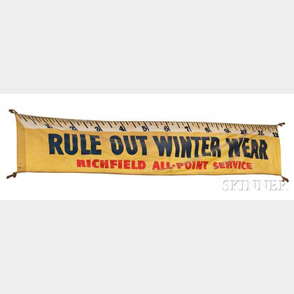 Richfield Canvas Sign "Rule Out Winter Wear,"