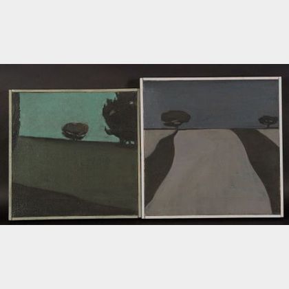 Jackie Buechner (American, 20th Century) Lot of Two Expansive Landscape Views.