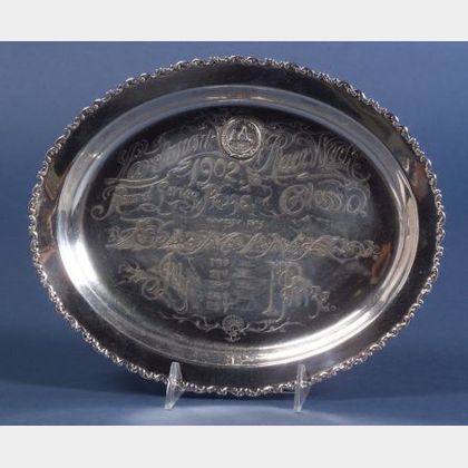 Whiting Manufacturing Co. Sterling Acid Etched Trophy Salver