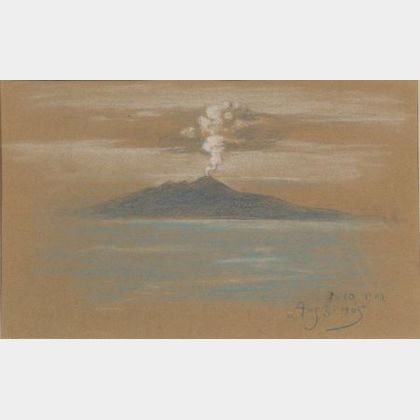 Elihu Vedder (American, 1836-1923) Mount Vesuvius, 1905