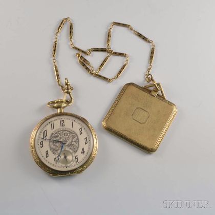 Gruen Verithin 14kt Gold Open-face Pocket Watch
